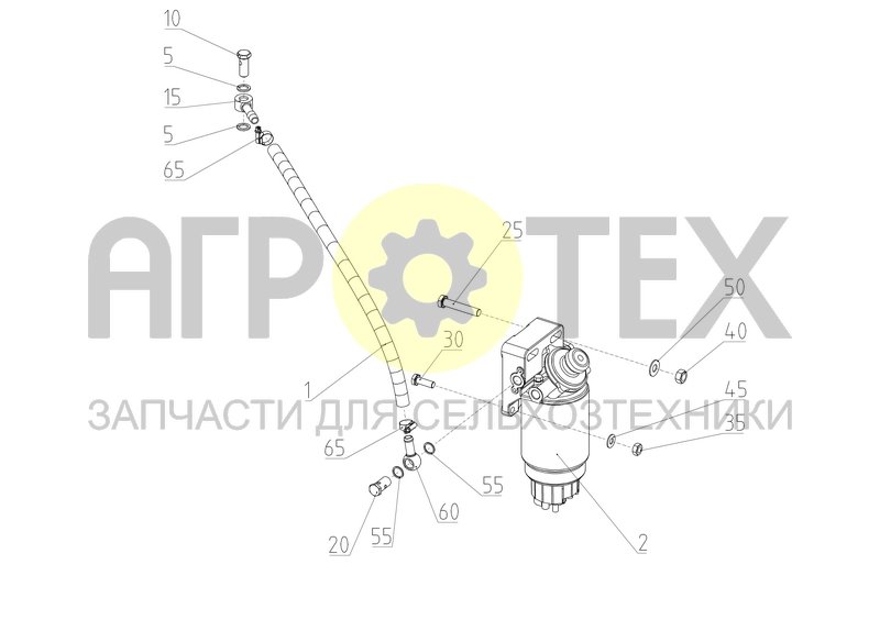 Коммуникации топливные блока баков (1.15.090) (№5 на схеме)